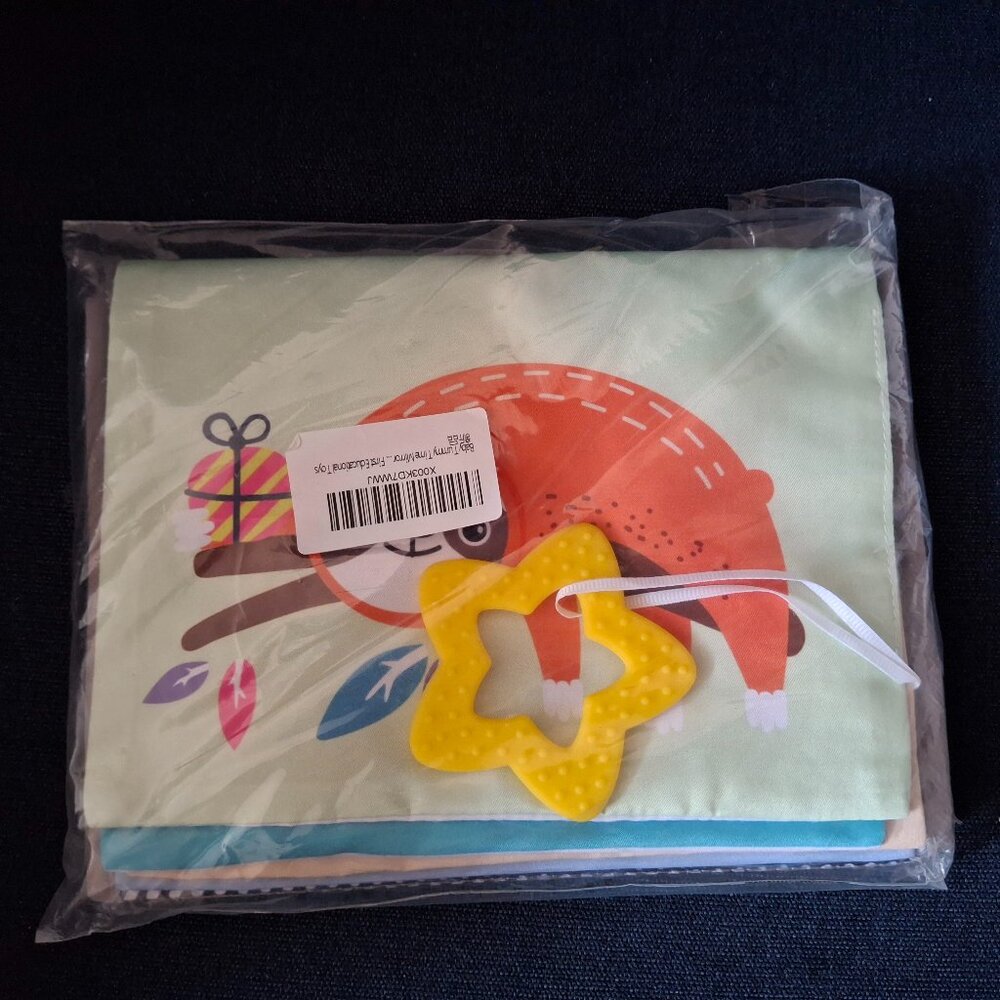NEW Tummy Time Mirror Toys with High Contrast Soft Book